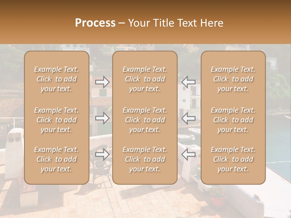 A View Of A Harbor With Boats In The Water PowerPoint Template