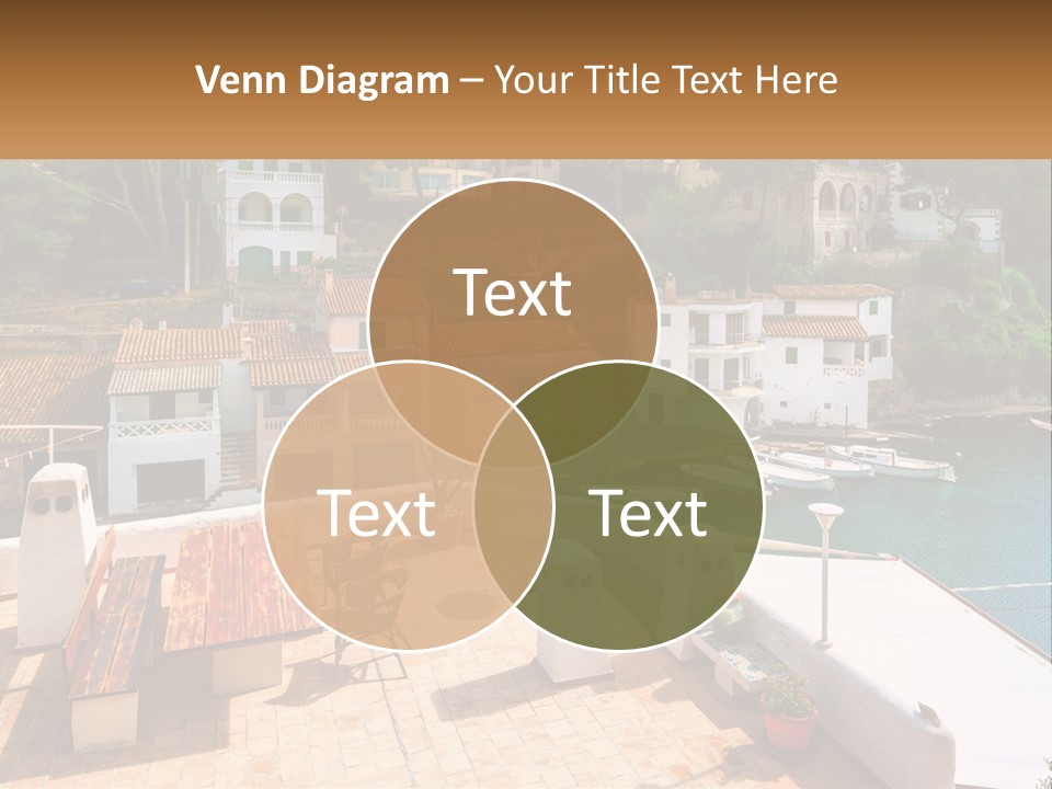 A View Of A Harbor With Boats In The Water PowerPoint Template