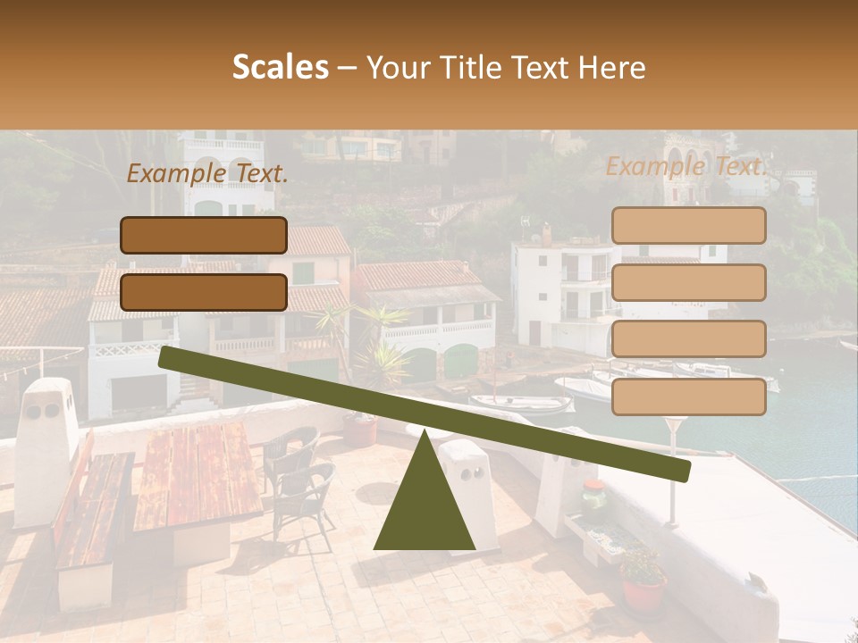A View Of A Harbor With Boats In The Water PowerPoint Template