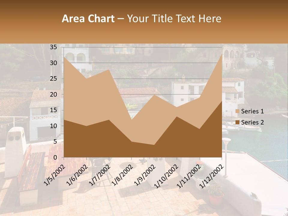 A View Of A Harbor With Boats In The Water PowerPoint Template