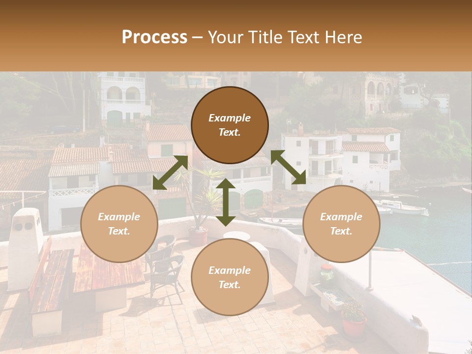 A View Of A Harbor With Boats In The Water PowerPoint Template