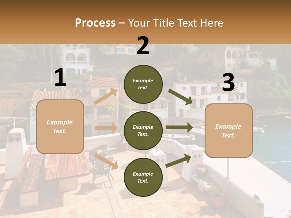 A View Of A Harbor With Boats In The Water PowerPoint Template