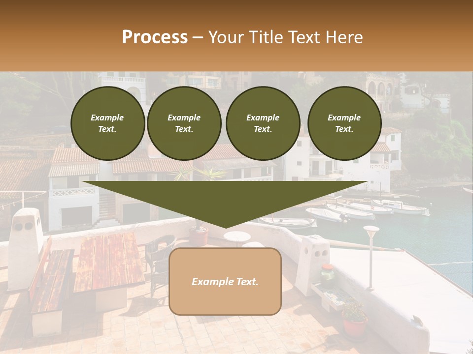 A View Of A Harbor With Boats In The Water PowerPoint Template