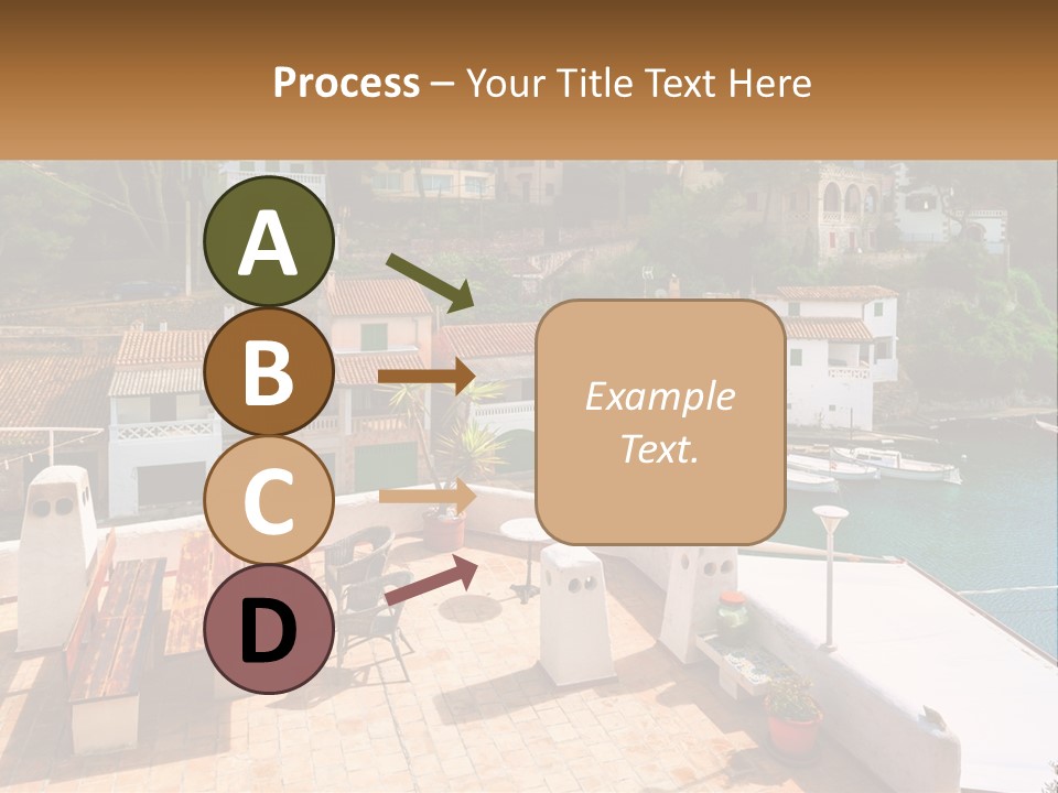 A View Of A Harbor With Boats In The Water PowerPoint Template