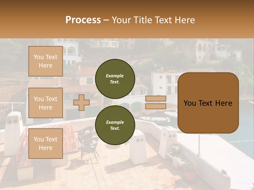 A View Of A Harbor With Boats In The Water PowerPoint Template
