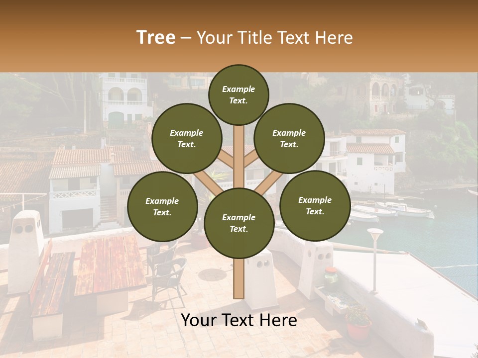 A View Of A Harbor With Boats In The Water PowerPoint Template