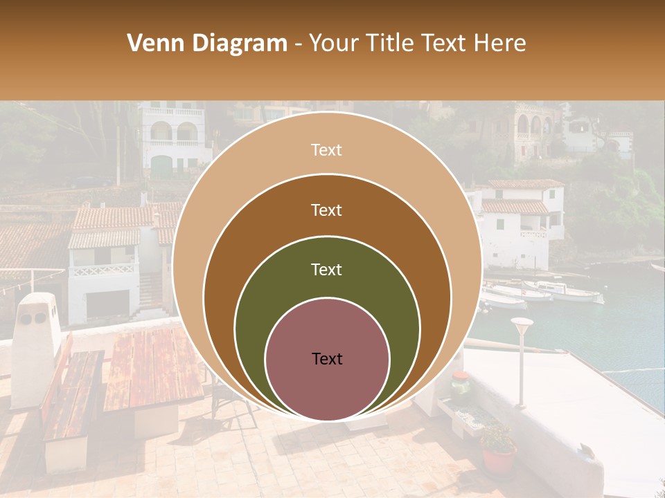 A View Of A Harbor With Boats In The Water PowerPoint Template