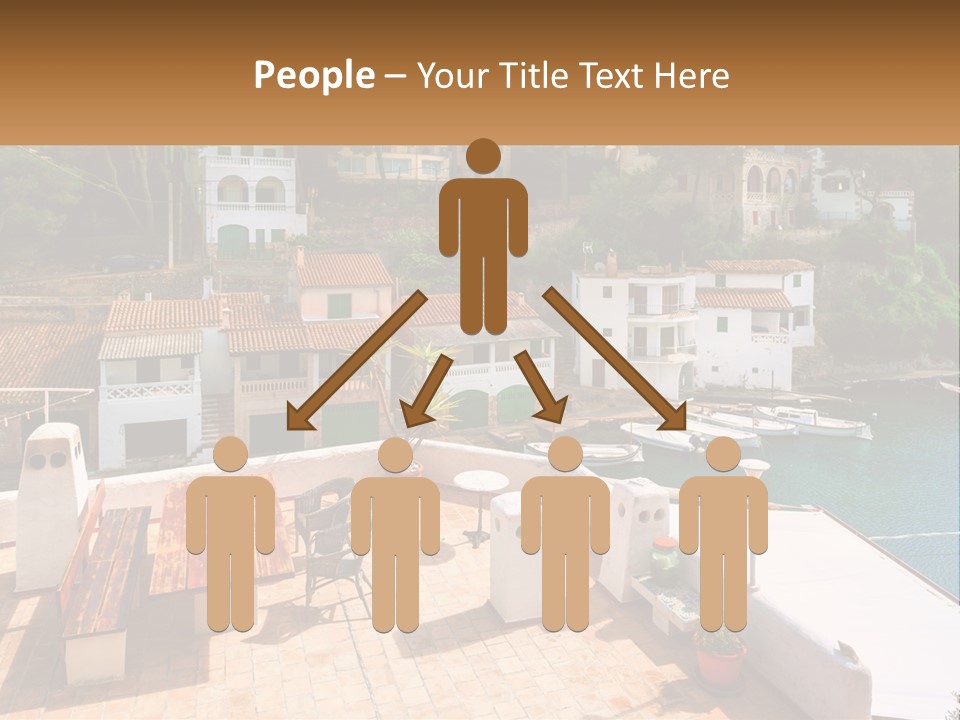 A View Of A Harbor With Boats In The Water PowerPoint Template