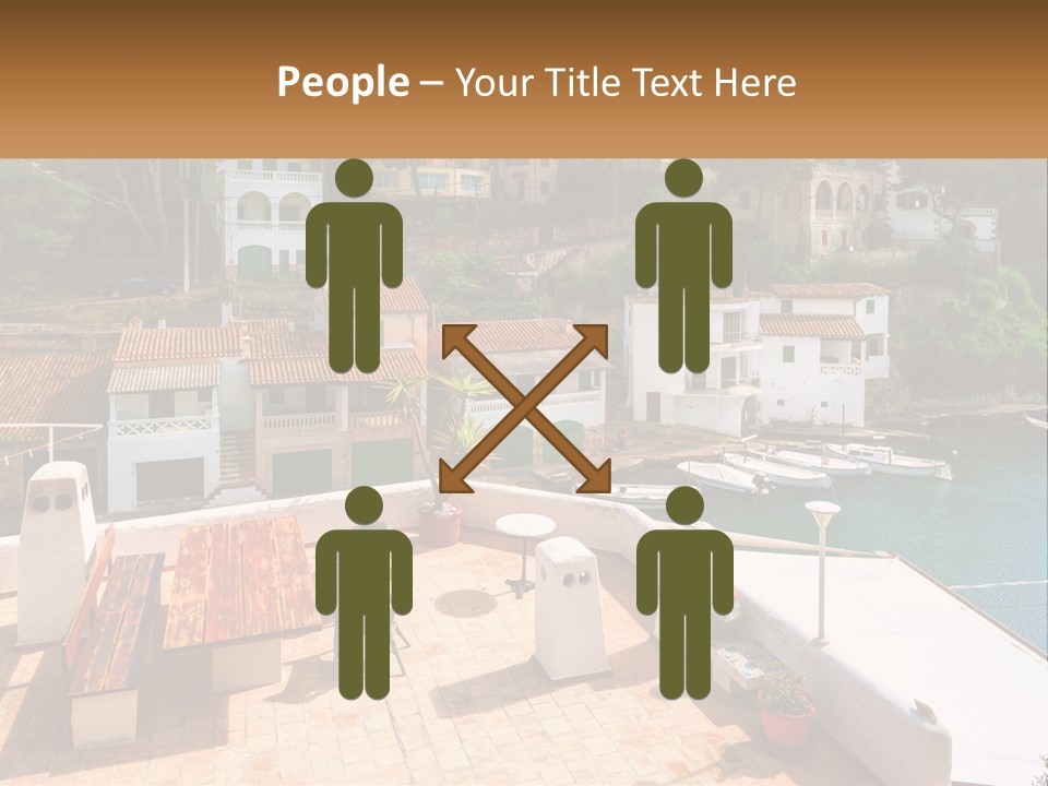 A View Of A Harbor With Boats In The Water PowerPoint Template