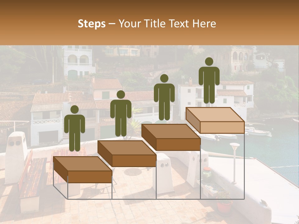 A View Of A Harbor With Boats In The Water PowerPoint Template