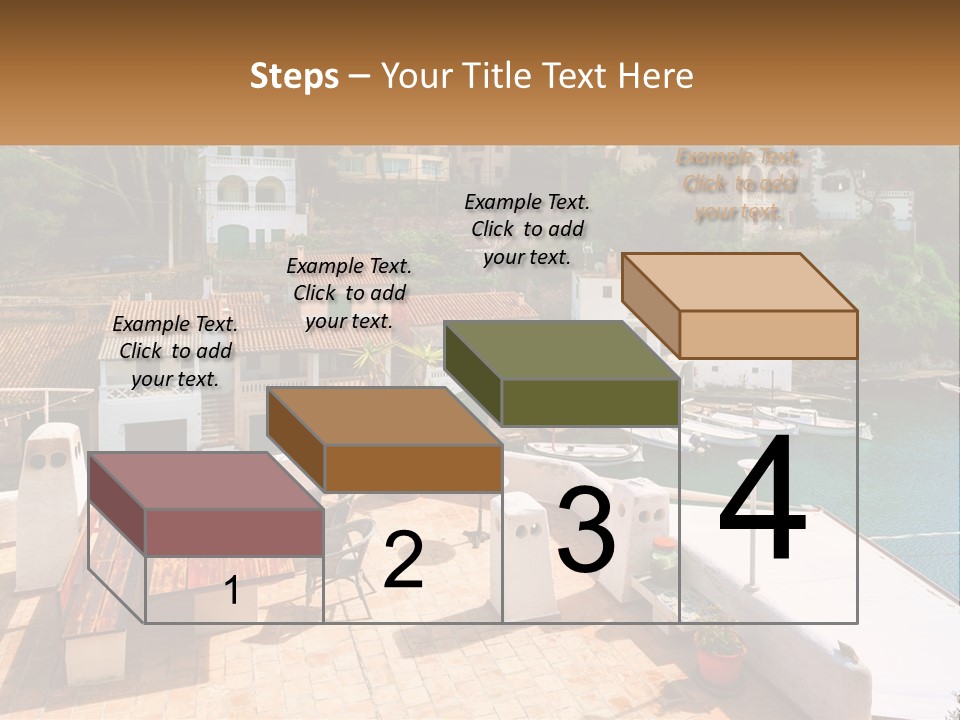 A View Of A Harbor With Boats In The Water PowerPoint Template