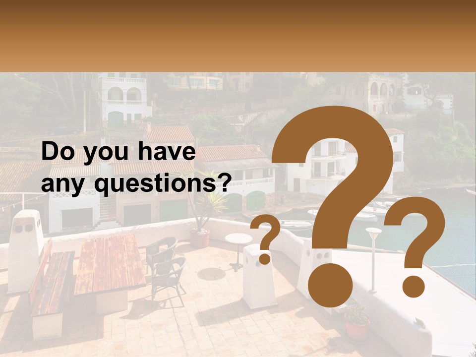 A View Of A Harbor With Boats In The Water PowerPoint Template