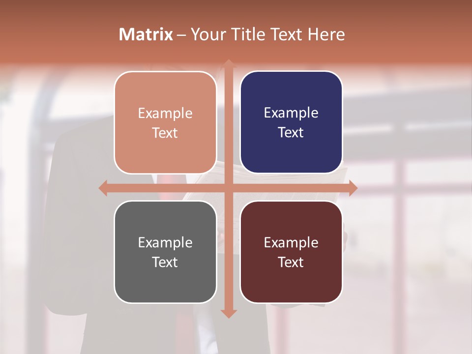 A Man In A Suit Reading A Newspaper PowerPoint Template
