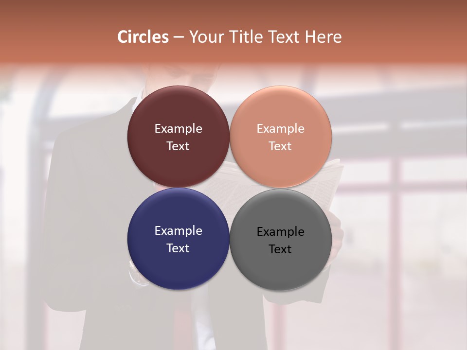 A Man In A Suit Reading A Newspaper PowerPoint Template