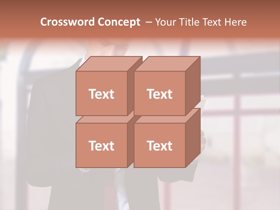 A Man In A Suit Reading A Newspaper PowerPoint Template