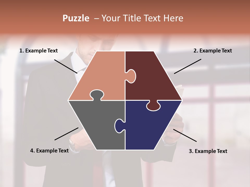 A Man In A Suit Reading A Newspaper PowerPoint Template
