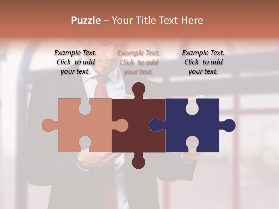 A Man In A Suit Reading A Newspaper PowerPoint Template