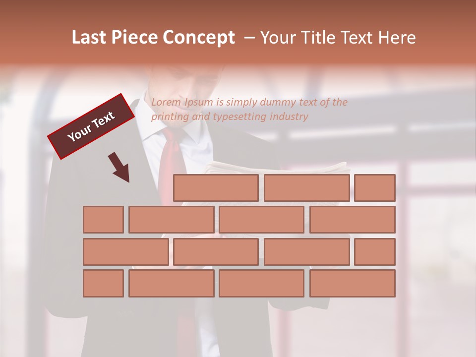 A Man In A Suit Reading A Newspaper PowerPoint Template