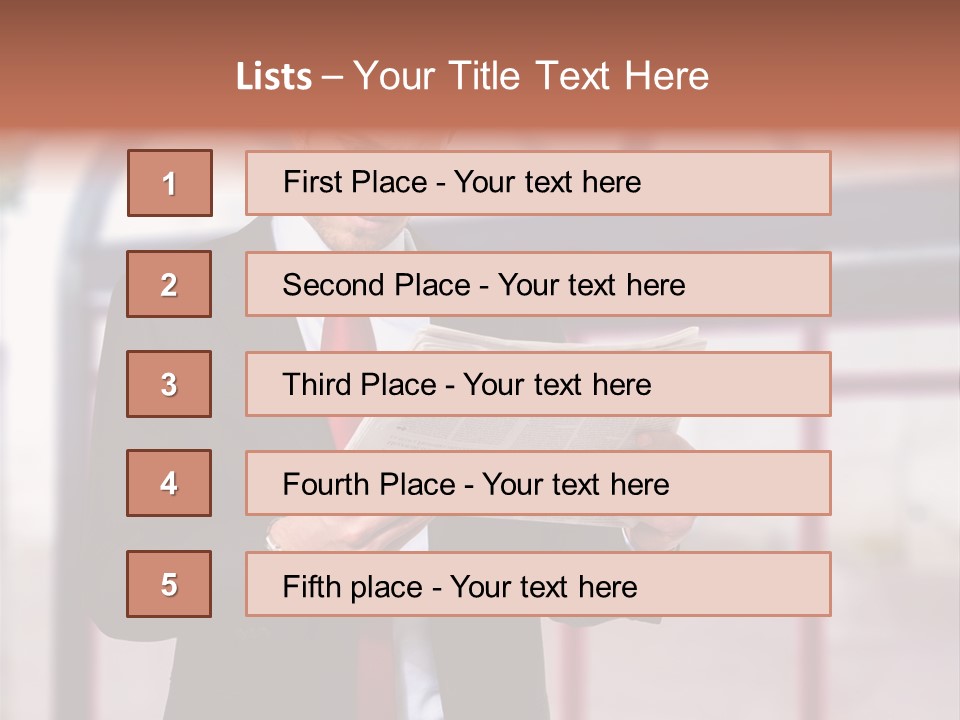 A Man In A Suit Reading A Newspaper PowerPoint Template