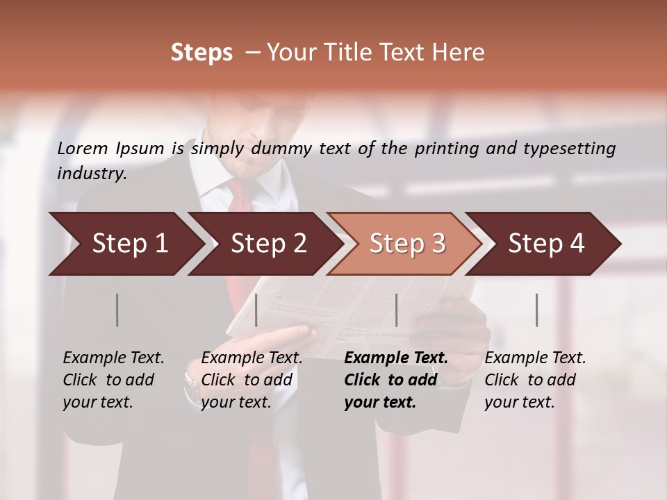 A Man In A Suit Reading A Newspaper PowerPoint Template