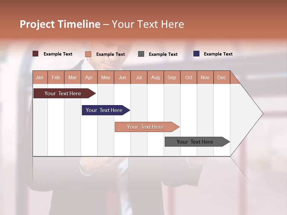 A Man In A Suit Reading A Newspaper PowerPoint Template
