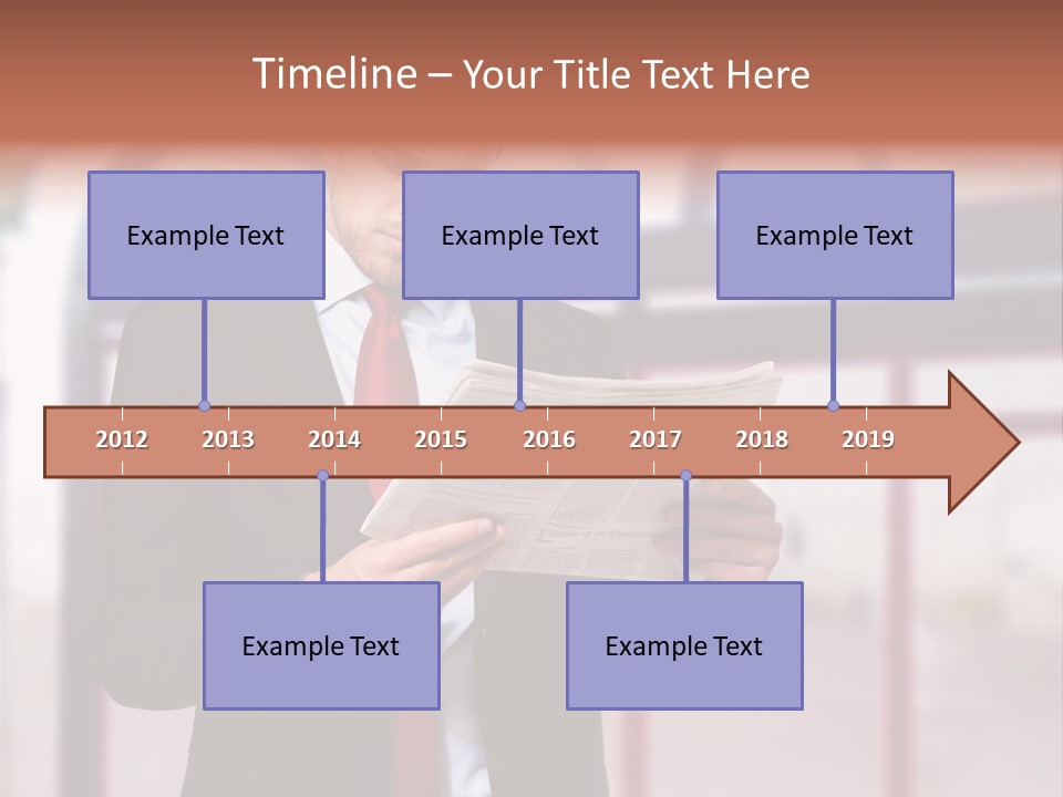 A Man In A Suit Reading A Newspaper PowerPoint Template