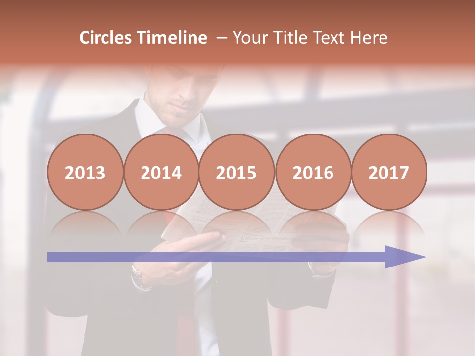 A Man In A Suit Reading A Newspaper PowerPoint Template