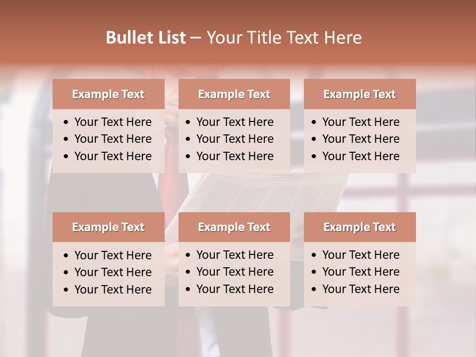 A Man In A Suit Reading A Newspaper PowerPoint Template