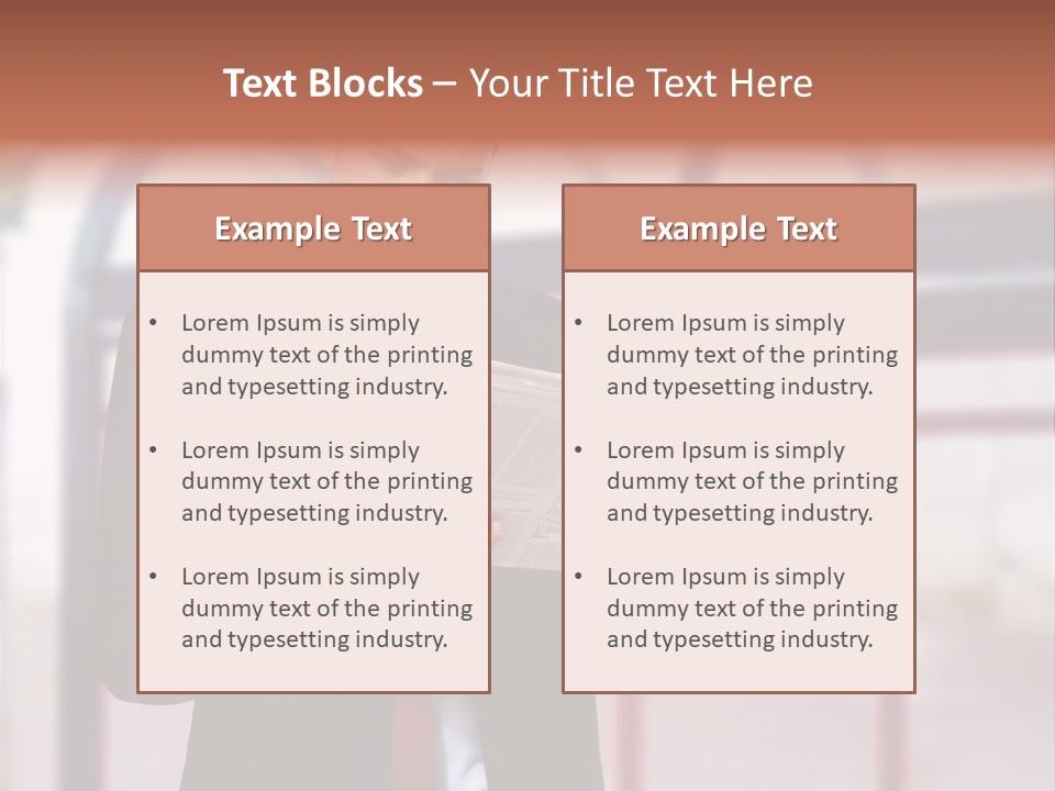 A Man In A Suit Reading A Newspaper PowerPoint Template