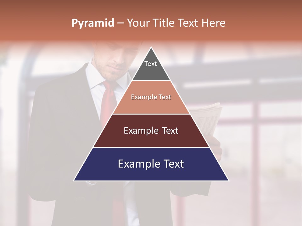 A Man In A Suit Reading A Newspaper PowerPoint Template