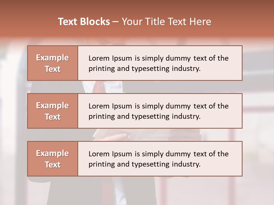 A Man In A Suit Reading A Newspaper PowerPoint Template
