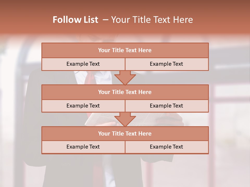 A Man In A Suit Reading A Newspaper PowerPoint Template