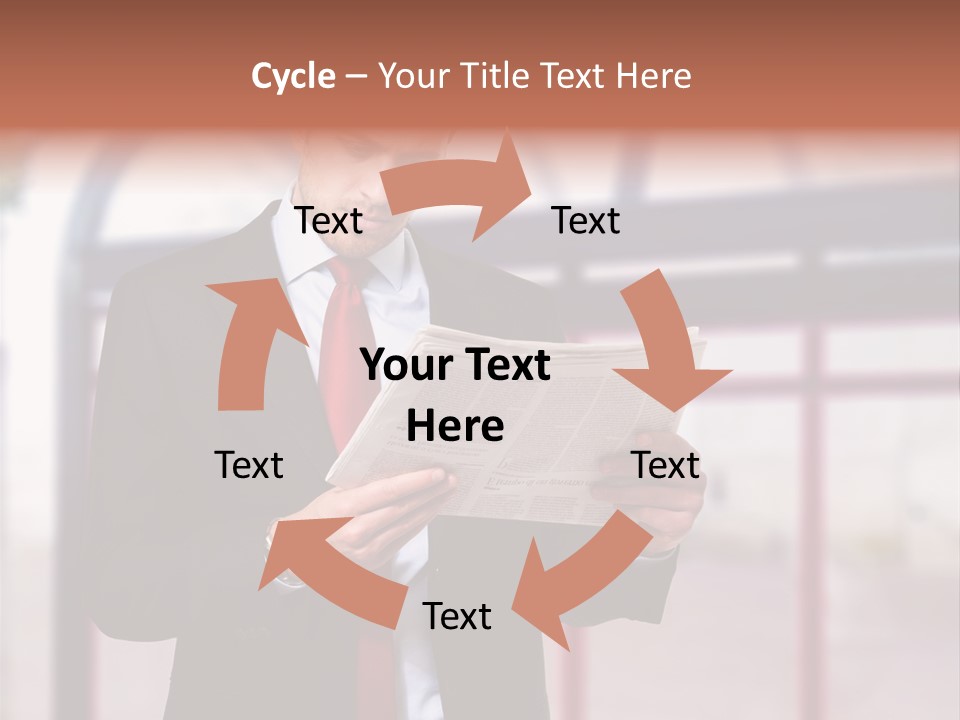 A Man In A Suit Reading A Newspaper PowerPoint Template