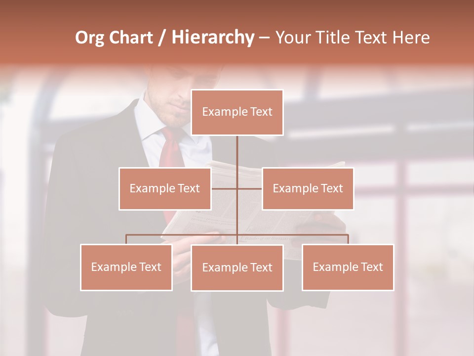 A Man In A Suit Reading A Newspaper PowerPoint Template