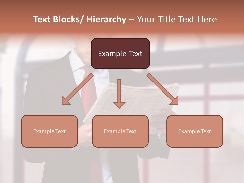 A Man In A Suit Reading A Newspaper PowerPoint Template