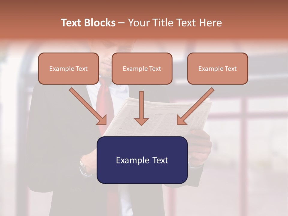 A Man In A Suit Reading A Newspaper PowerPoint Template