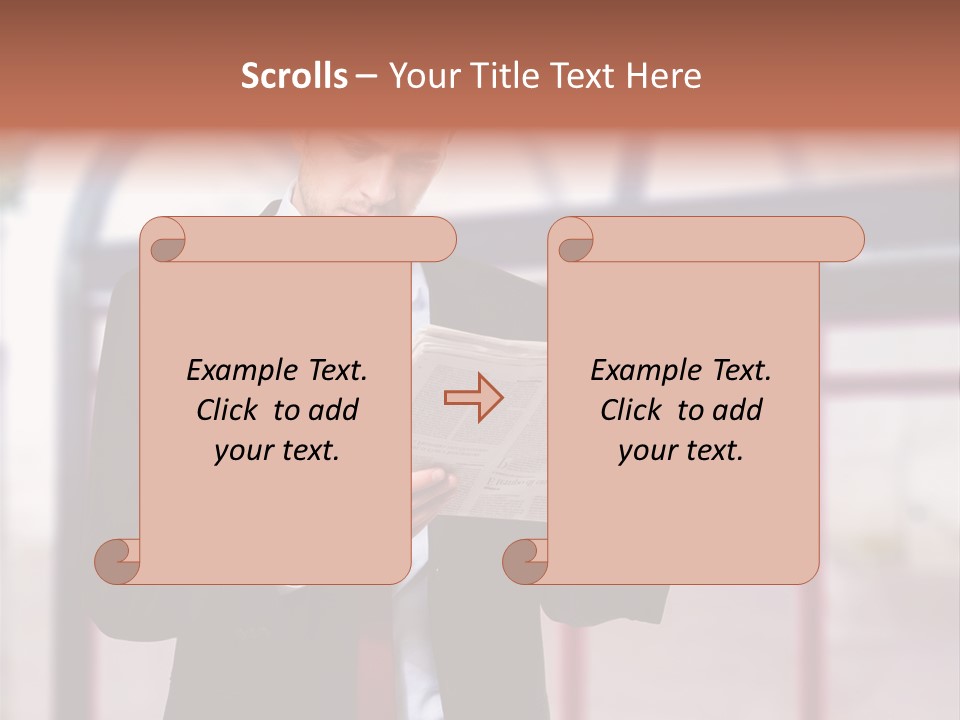 A Man In A Suit Reading A Newspaper PowerPoint Template