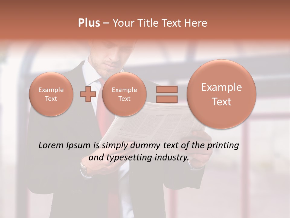 A Man In A Suit Reading A Newspaper PowerPoint Template