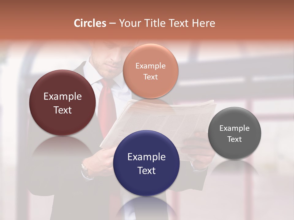 A Man In A Suit Reading A Newspaper PowerPoint Template