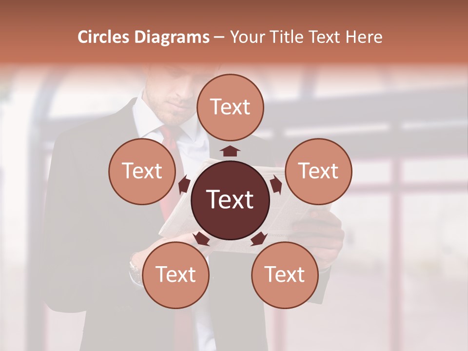 A Man In A Suit Reading A Newspaper PowerPoint Template