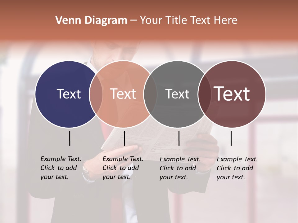 A Man In A Suit Reading A Newspaper PowerPoint Template