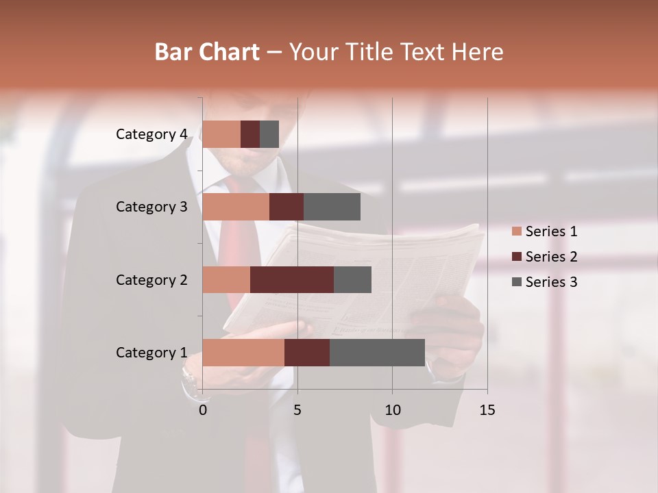 A Man In A Suit Reading A Newspaper PowerPoint Template