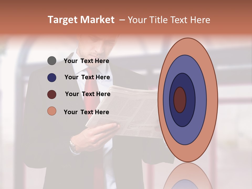 A Man In A Suit Reading A Newspaper PowerPoint Template