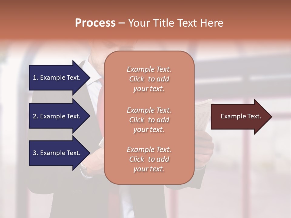 A Man In A Suit Reading A Newspaper PowerPoint Template