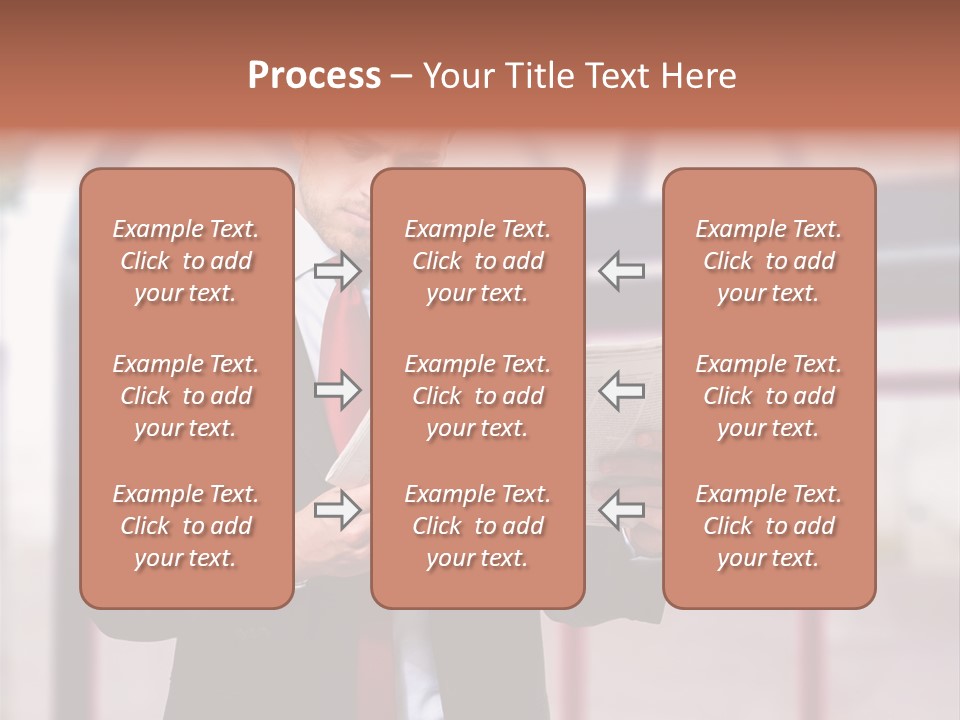 A Man In A Suit Reading A Newspaper PowerPoint Template