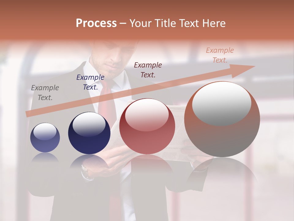 A Man In A Suit Reading A Newspaper PowerPoint Template