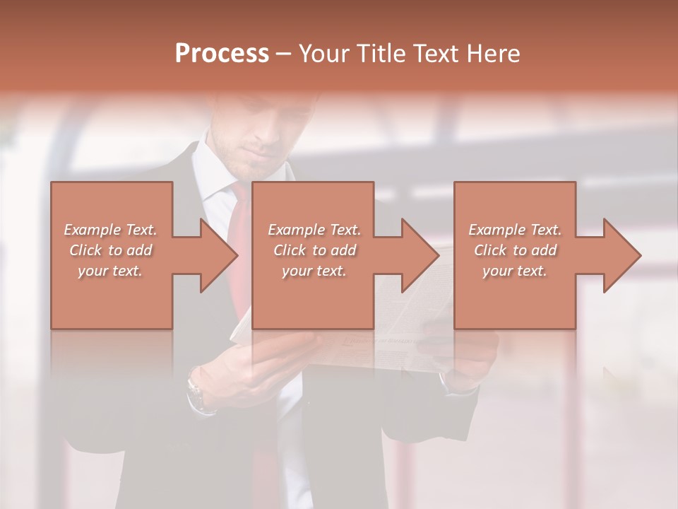 A Man In A Suit Reading A Newspaper PowerPoint Template