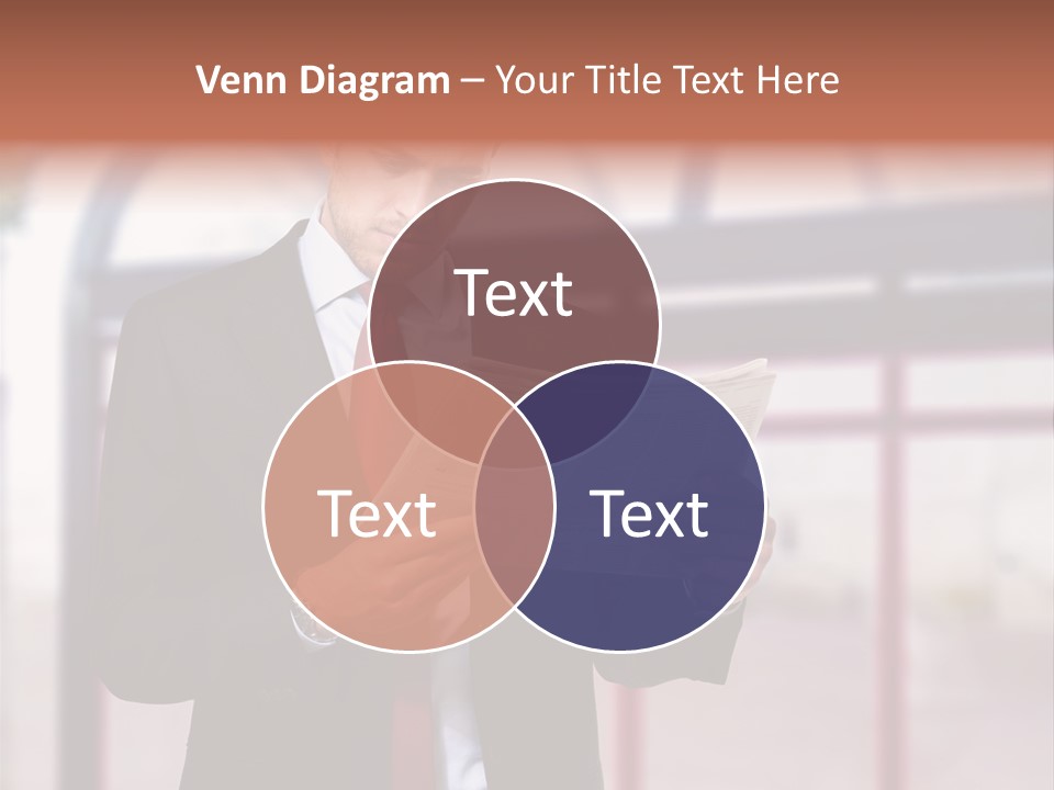 A Man In A Suit Reading A Newspaper PowerPoint Template