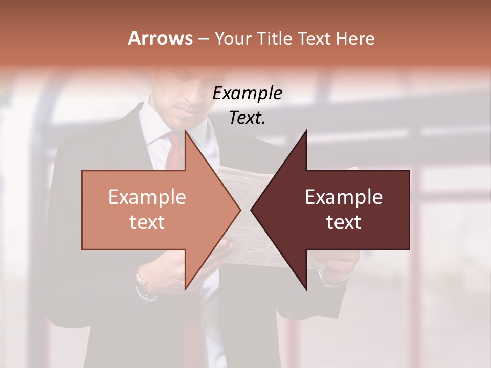 A Man In A Suit Reading A Newspaper PowerPoint Template