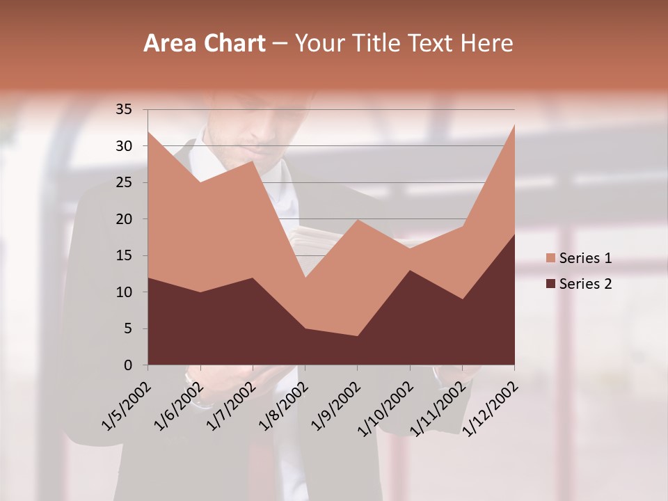 A Man In A Suit Reading A Newspaper PowerPoint Template
